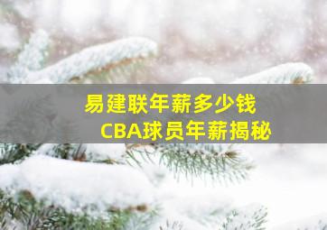 易建联年薪多少钱 CBA球员年薪揭秘